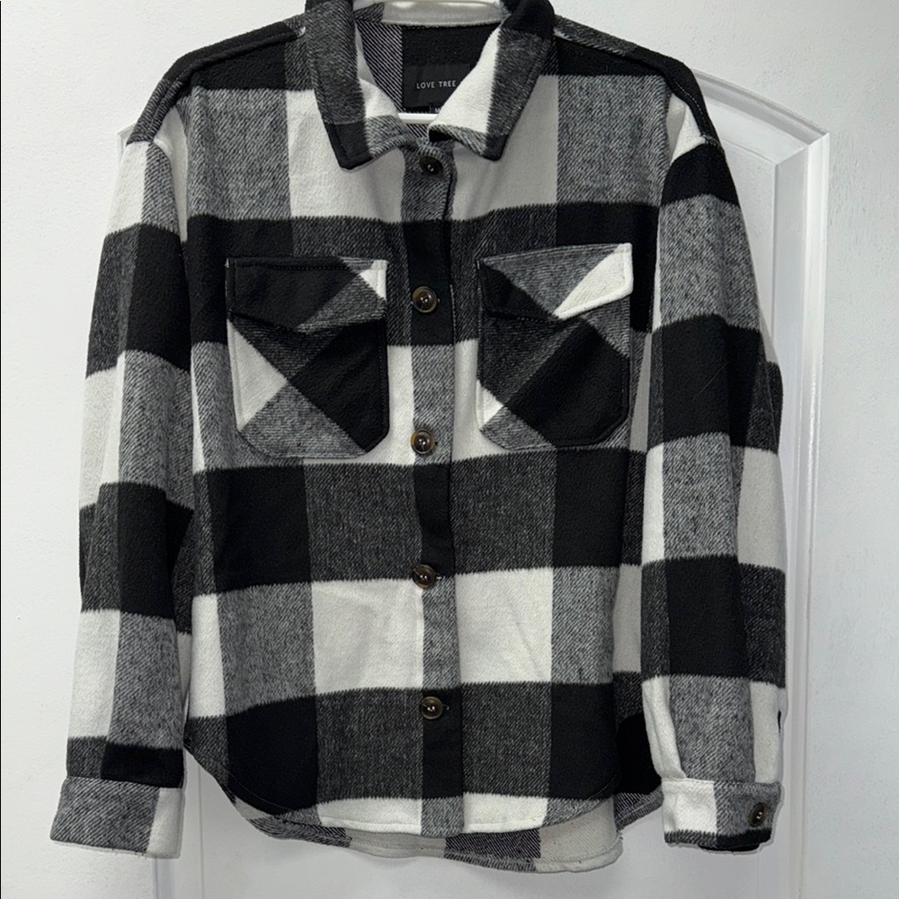One Thread Black and White Plaid Jacket